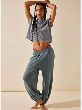 NWT FREE PEOPLE FP BEACH Slate Blue Freya Sweater 2PC Set SZ: XL/Tall